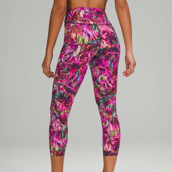 Lululemon Base Pace High-Rise Running Tight 25" In Hyper Flow Pink Multi Size 2 - Picture 2 of 7